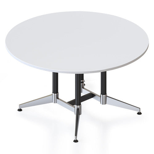 Rapidline Typhoon Large Round Meeting Table 1500mm Diameter Natural White / Black Aluminium