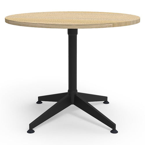 Rapidline Typhoon 4 Star Round Meeting Table 900mm Diameter Natural Oak / Black