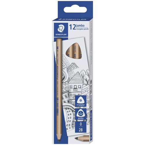 Staedtler Natural Jumbo Triangular Pencil 2B Box of 12 119N-2B