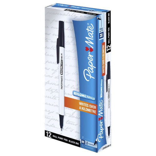 Papermate Kilometrico Ballpoint Pen 1.0mm Black Box of 12