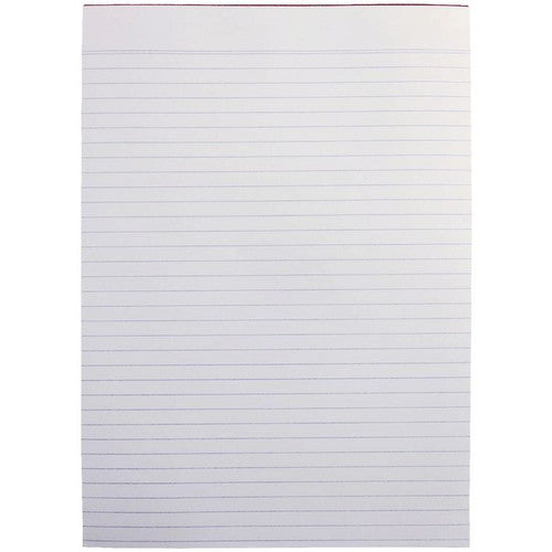 Olympic Office Pad A4 Bank 8mm Ruled 1 Side 100 Leaf White Pack of 10