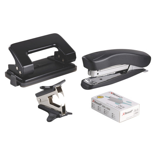 Rexel Stapler and Hole Punch Kit Black