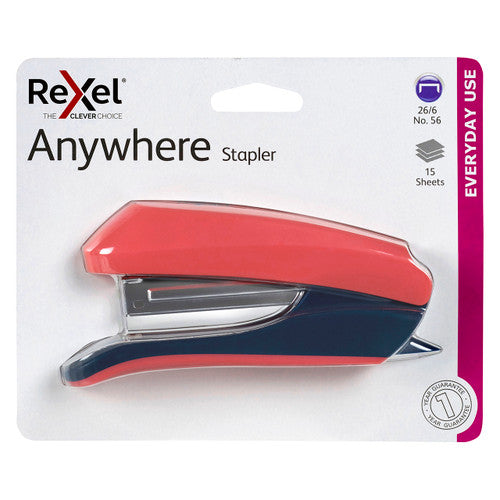 Rexel Anywhere Half Strip Stapler Pink