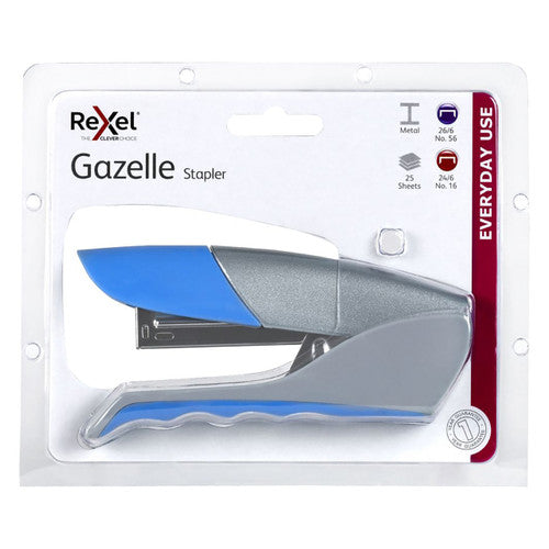 Rexel Gazelle Half Strip Stapler Blue