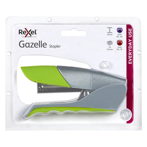 Rexel Gazelle Half Strip Stapler Green