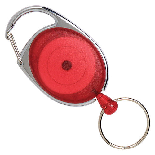 Rexel Retractable Snap Lock Key Holder Red Pack of 12