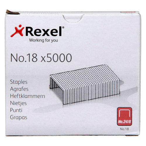 Rexel No. 18 24/8 Staples Box of 5000