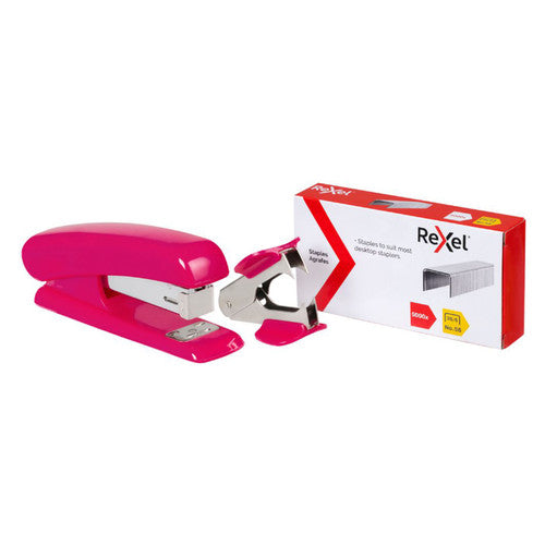 Rexel Stapler Set Pink Value Pack