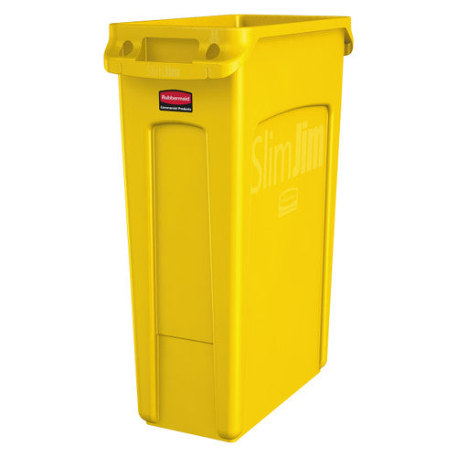 Rubbermaid Vented Slim Jim Container 87 Litre Yellow Pack of 4