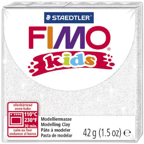 Fimo Kids Modelling Clay Glitter White