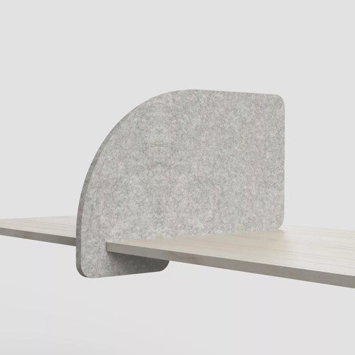 SANA Slide On Desk Screen 12mm 680 x 420mm Arc Style Mushroom