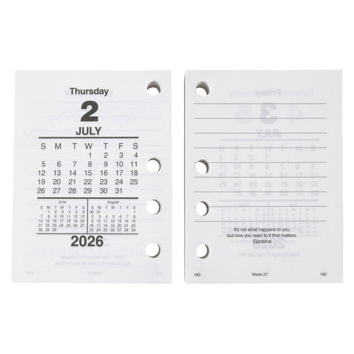 Sasco 2026 Calander Refill Side Hole 76 x 102mm