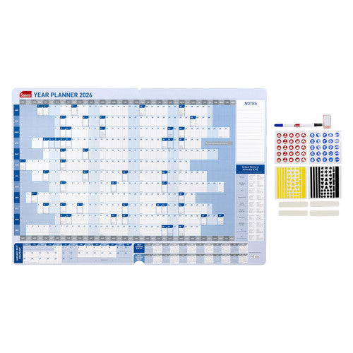 Sasco 2026 Standard Year Planner 610 x 870mm Blue