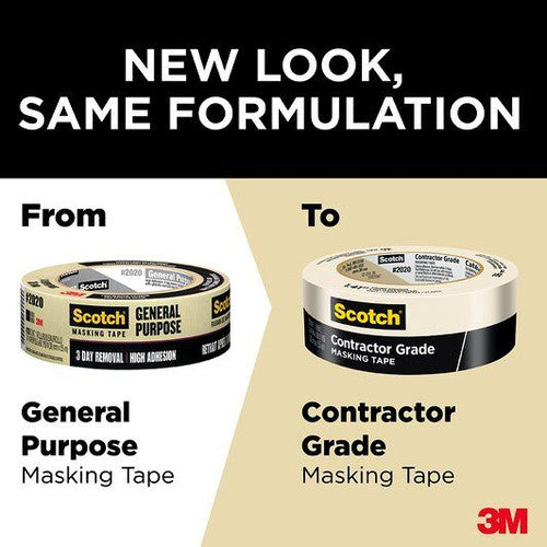 Scotch 2020-48MP Contractor Grade Masking Tape 48mm x 55m Tan