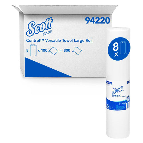 Scott Control Versatile Towel Large Roll White 100 Sheets Carton of 8