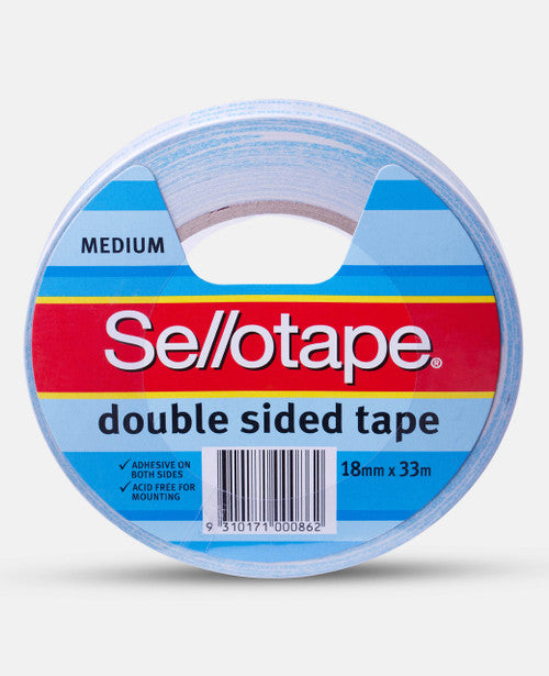 Sellotape Double Sided Tape Roll Medium 18mm x 33m Pack of 6