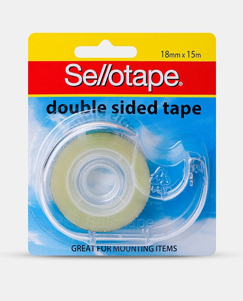 Sellotape Double Sided Tape with Dispenser 18mm x 15m Pack of 8 – view 2