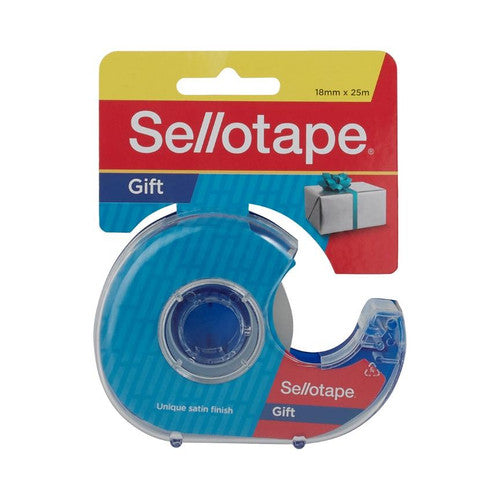 Sellotape Gift Tape with Dispenser 18mm x 25m Pack of 8 Hangsell