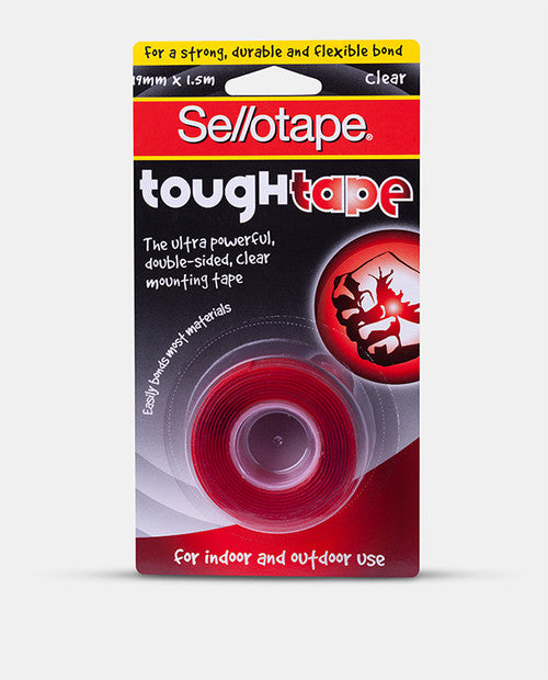 Sellotape Heavy Duty Mounting Tough Tape Roll 19mm x 1.5m Clear Pack of 8