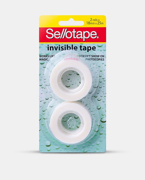 Sellotape Invisible Tape Roll Small 18mm x 25m Pack of 2 Hangsell – view 2