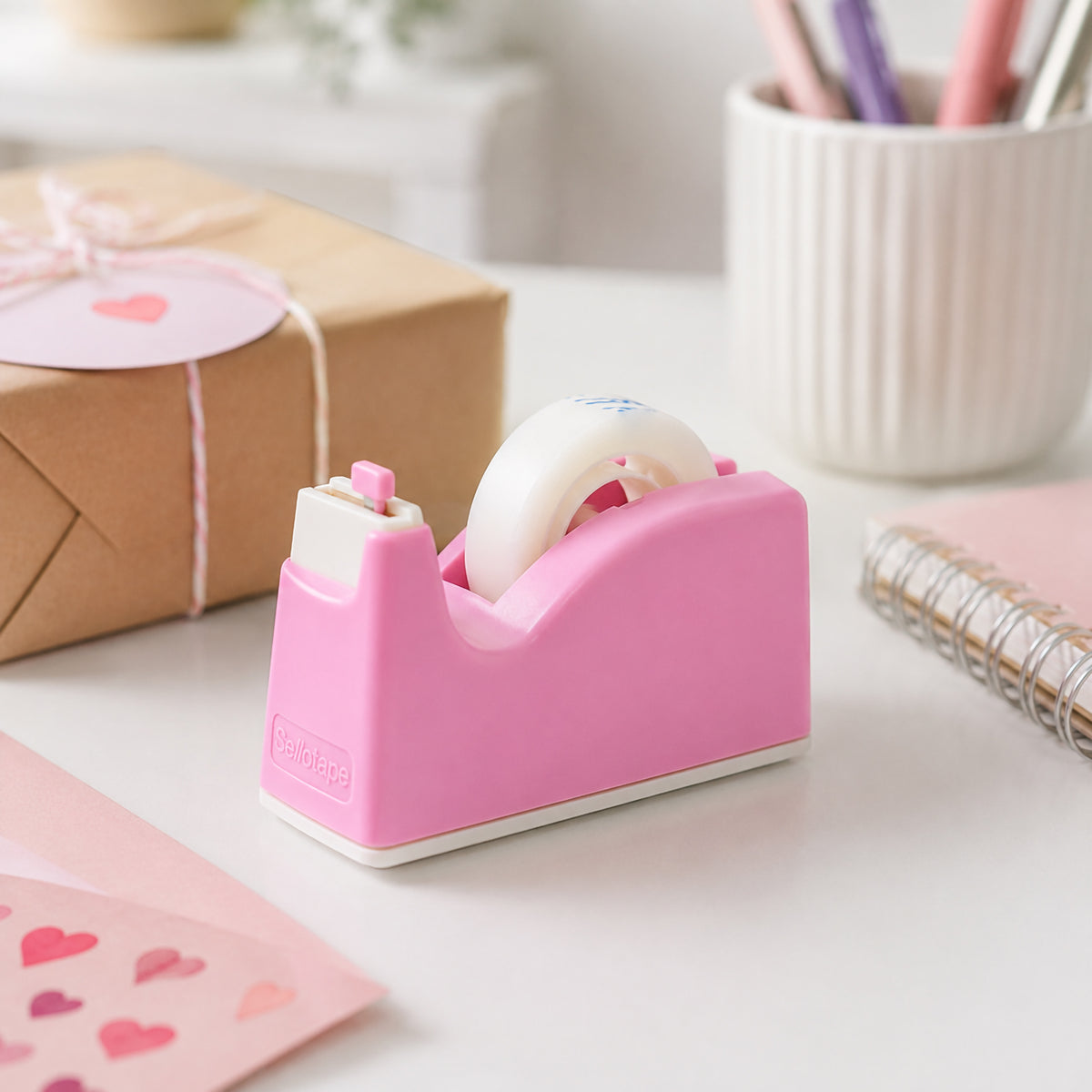 Sellotape Safety Tape Dispenser Mini Pink with Invisible Tape – view 7