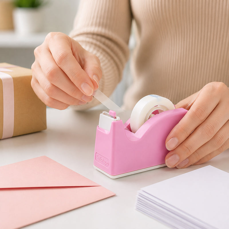 Sellotape Safety Tape Dispenser Mini Pink with Invisible Tape – view 8