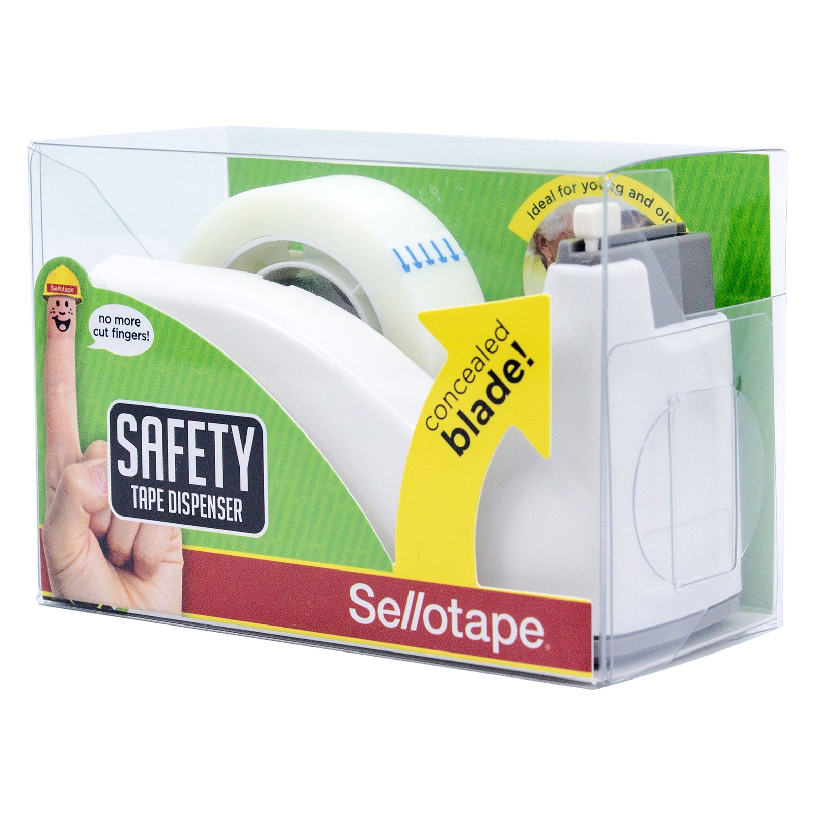 Sellotape Safety Tape Dispenser Mini White with Invisible Tape – view 2