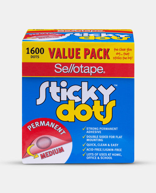 Sellotape Sticky Dots Permanent Box of 1600