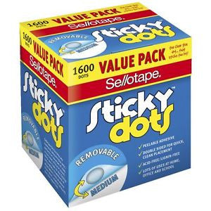Sellotape Sticky Dots Removable Box of 1600 – view 2