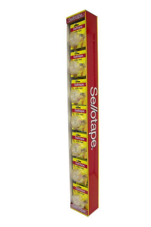 Sellotape Sticky Tape with Dispenser 18mm x 25m Display of 28
