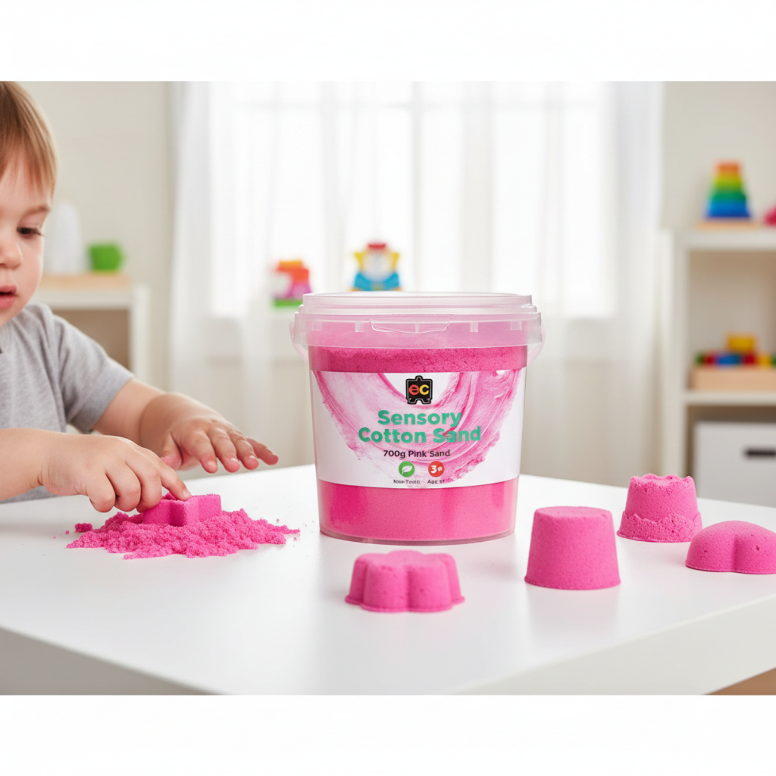 Sensory Cotton Sand 700g Pink-2