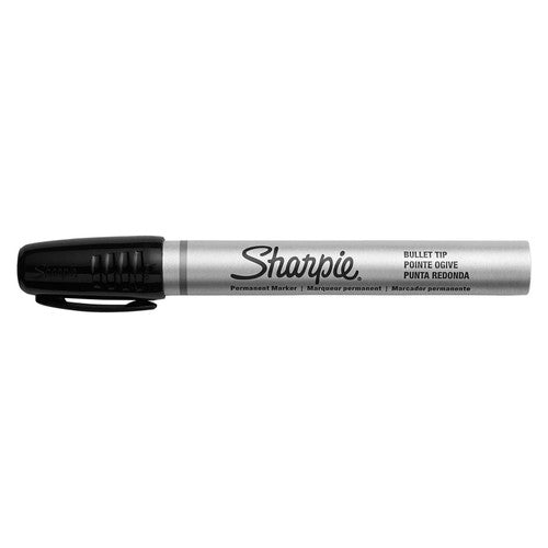Sharpie Metal Permanent Marker Bullet Tip Black Box of 12