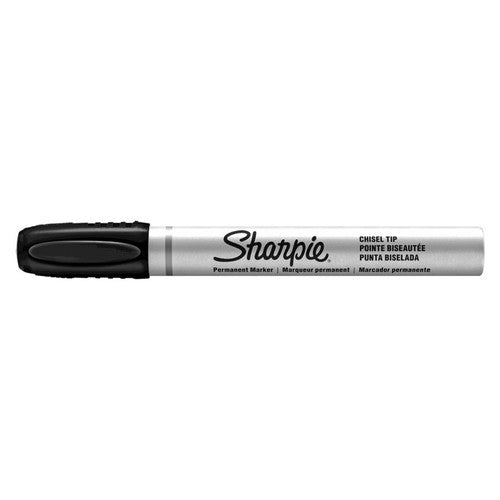 Sharpie Metal Permanent Marker Chisel Tip Black Box of 12
