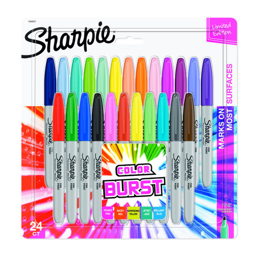 Sharpie Color Burst Markers and Adult Blooming Garden Colouring Book Bundle