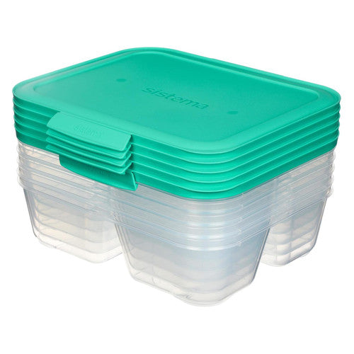 Sistema Nest It Meal Prep Container 1.9L Minty Teal Pack of 5
