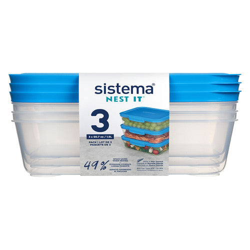 Sistema Nest It Container 1.5L Blue Pack of 3