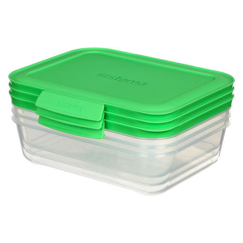 Sistema Nest It Container 1L Green Pack of 3