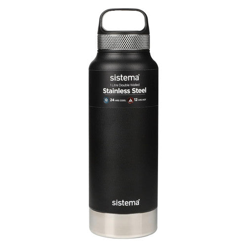 Sistema Stainless Steel Insulated Drink Bottle with Carry Handle 1L Assorted
