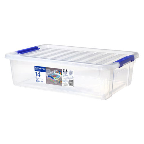 Sistema Plastic Storage Container 14L with Tray Dark Blue