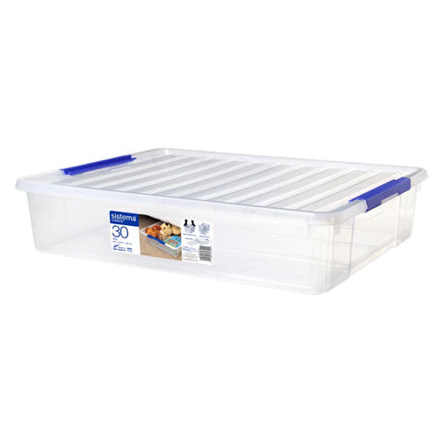 Sistema Plastic Storage Container 30L with Tray Dark Blue