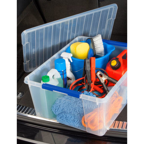 Sistema Plastic Storage Container 60L with Tray Dark Blue