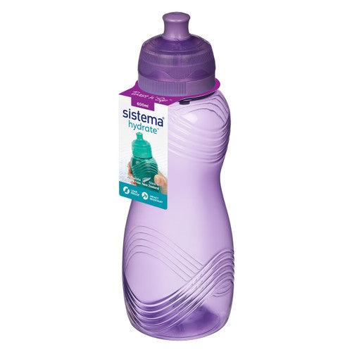 Sistema Plastic Wave Water Bottle 600ml Assorted