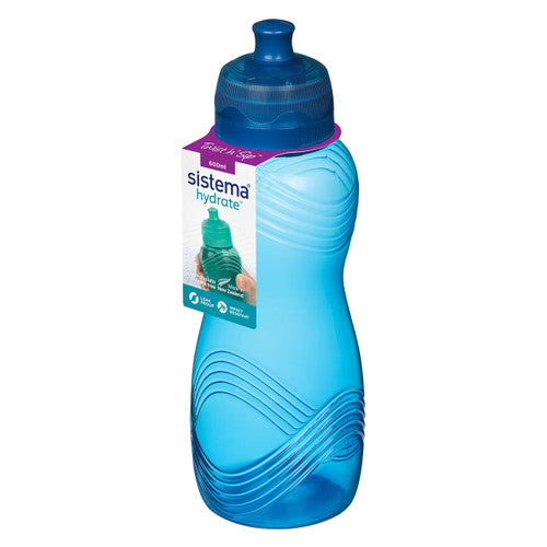 Sistema Plastic Wave Water Bottle 600ml Assorted