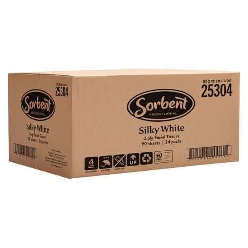 Sorbent 25304 Facial Tissue Cube 2 Ply 90 Sheets Carton of 24