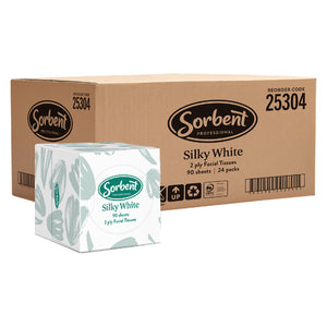 Sorbent 25304 Facial Tissue Cube 2 Ply 90 Sheets Carton of 24