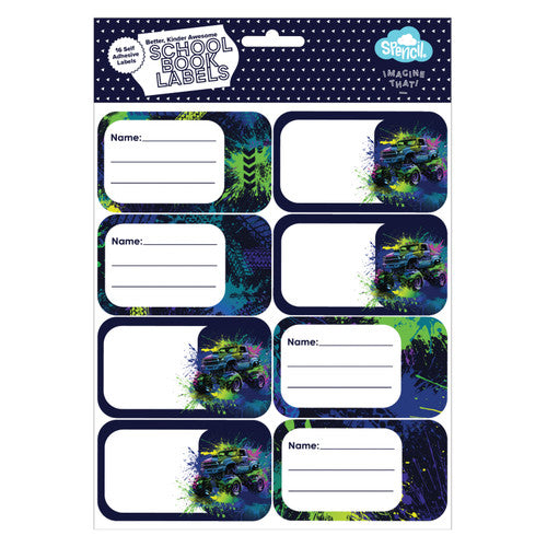 Spencil Mega Wheels Book Labels Pack 16 Box of 6