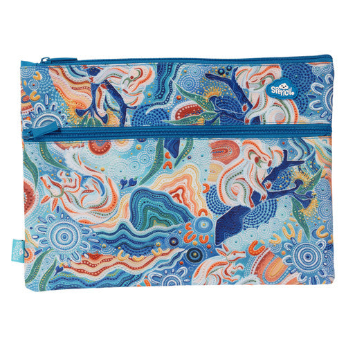 Spencil Wani-Wani Watina A4 Twin Zip Pencil Case