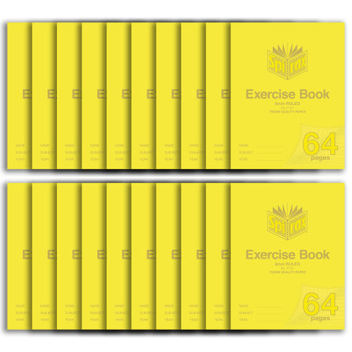Spirax 191 Exercise Book 225 x 175mm 64 Page 8mm Ruled Pack of 20