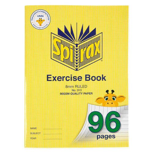 Spirax 313 Super Size Exercise Book 320 x 235mm 96 Page 8mm Ruled