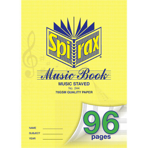 Spirax Music Staved Book A4 96 Pages Box of 10